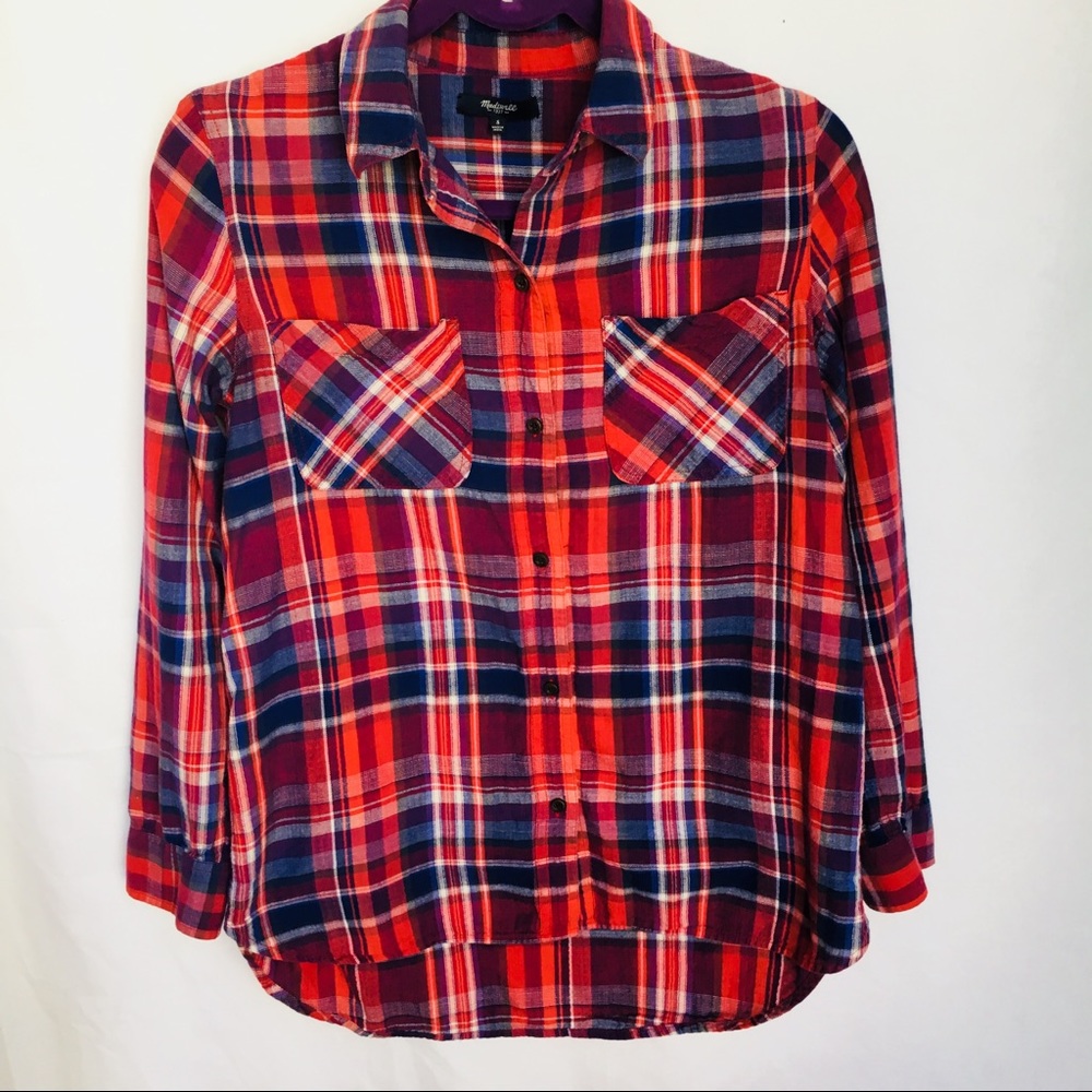 Madewell small button down plaid shirt. Like new.